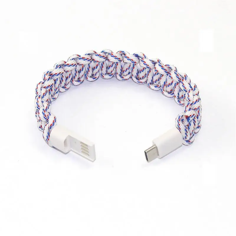 B115 Тип C Быстрая зарядка USB кабель плетеный браслет дизайн носимые наручные провода кабель для передачи данных путешествия наружная линия для HUAWEI для miui - Цвет: B115