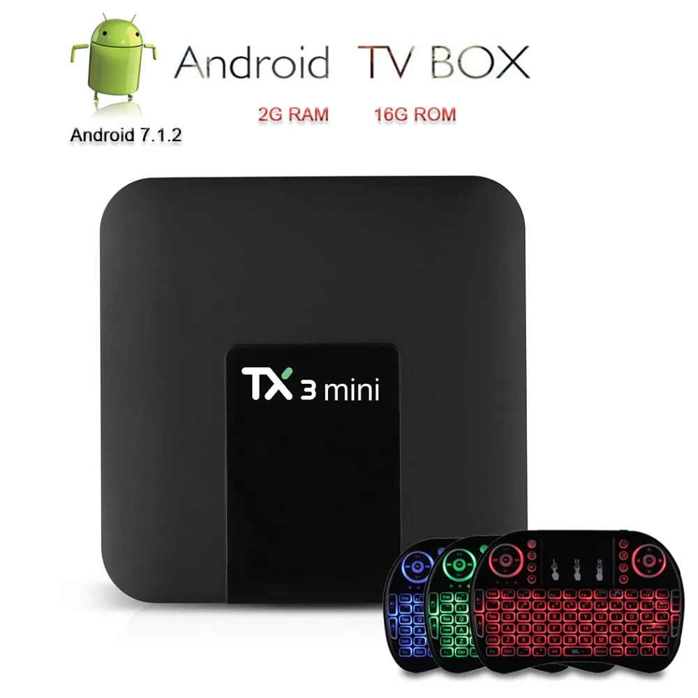 ТВ приставка Satxtrem Android Smart TV 4K TX3 мини телеприставка медиаплеер Amlogic S905W + i8