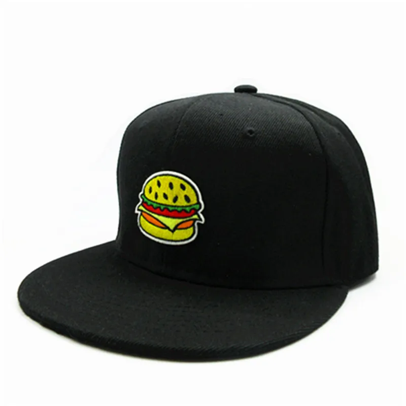 Хлопковая бейсболка с вышивкой гамбургеров кепка в стиле хип-хоп Регулируемая