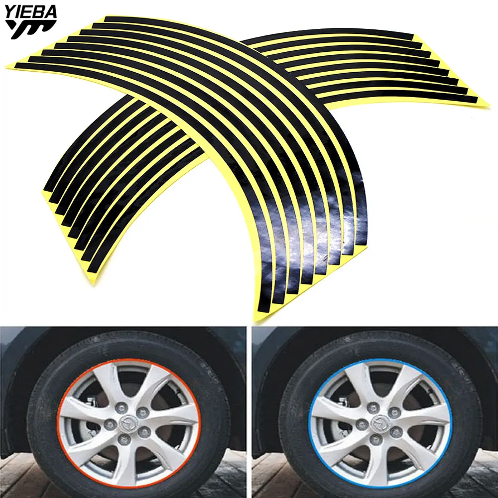 16 Strips Bike Motorcycle Car Wheel Sticker Tape 17 18inch For Kawasaki ZX6R ZX7R ZX10R ZX14R NINJA650R Z800 Z1000 yamaha mt09 | Автомобили