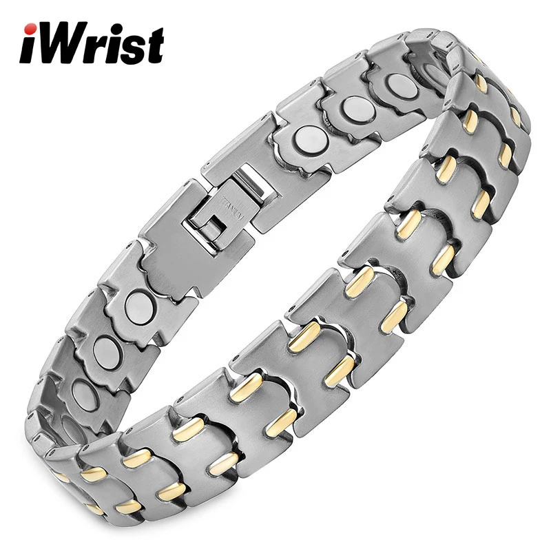 IWrist Bio Health мужской серебряный цветной браслет титановые магнитные браслеты
