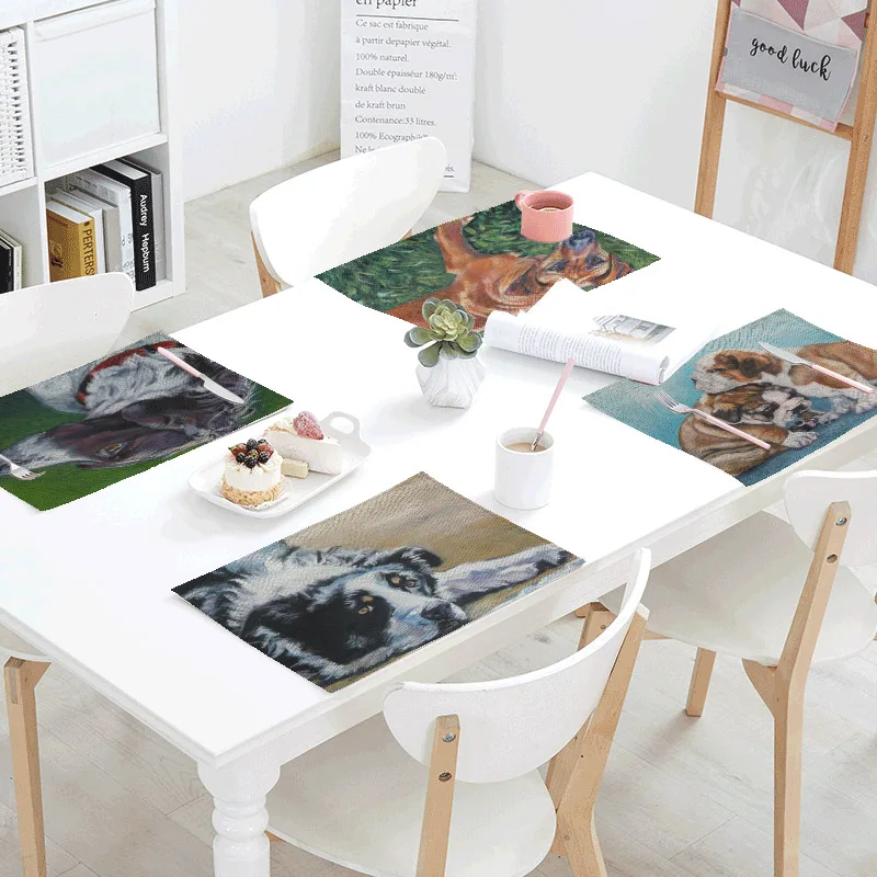 Постельное белье с изображением милой бабочки собаки столовые салфетки