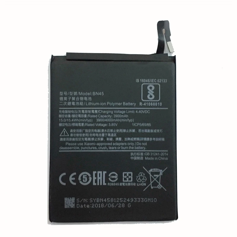 Встроенный аккумулятор для телефона, сменные литиевые батареи BN45 3900mAh для Xiaomi hongmi Redmi Note 5 Bateria+ Бесплатные инструменты
