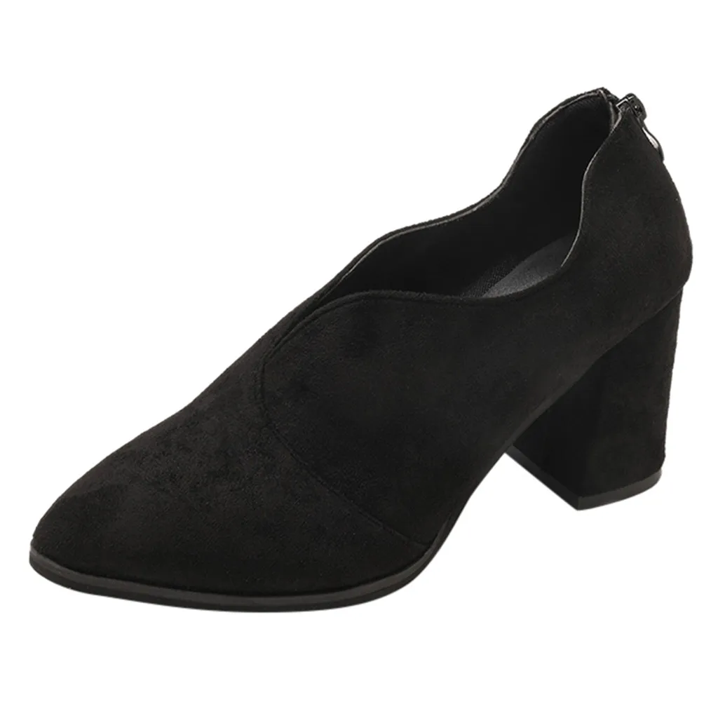 YOUYEDIAN/Женские повседневные тонкие туфли на молнии сзади; scarpe donna elegante; модные женские туфли с острым носком на высоком каблуке;# g2