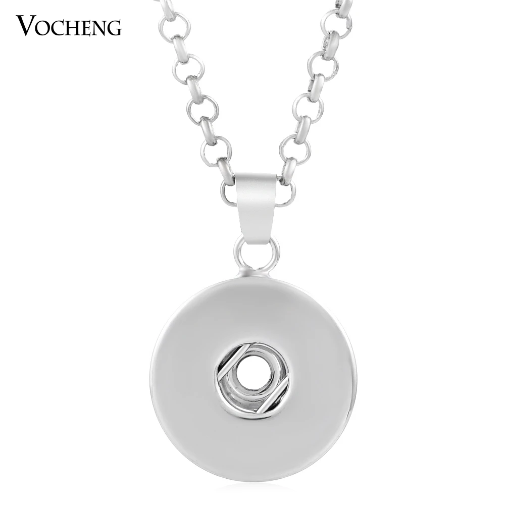 

10pcs/lot Wholesale Vocheng Ginger Snap Button Pendant Necklace 18mm Jewelry with Stainless Steel Chain NN-353*10 Free Shipping