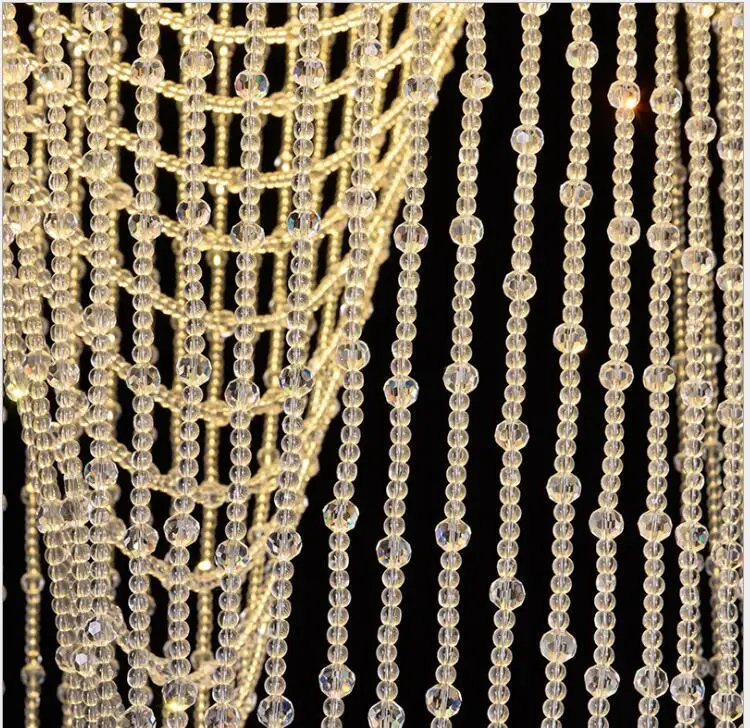 L вилла дуплексная лестница светодиодсветодиодный Хрустальная длинная Люстра