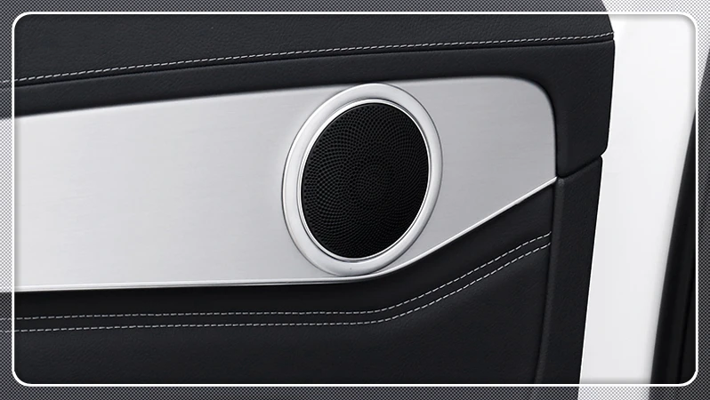 For Mercedes-Benz C-Class W205 / GLC X253 2015-2019 Interior Car Door Speaker Cover Trim 6pcs ABS Matte Auto Accessories | Автомобили и