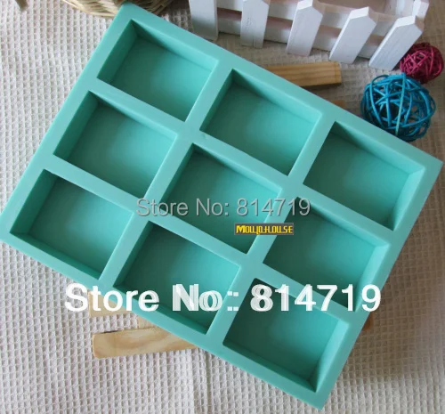 

high quality silica gel mould for handmade soap , nine rectangle grid ,DIY