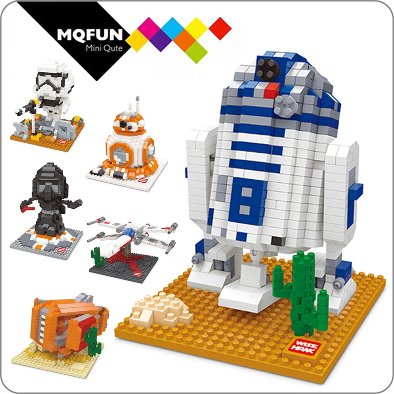 Wisehawk Diamond Star fighting BB8 R2D2 XWing Дарт Вейдер пластиковый строительный блок Сборная модель фигурки обучающая игрушка