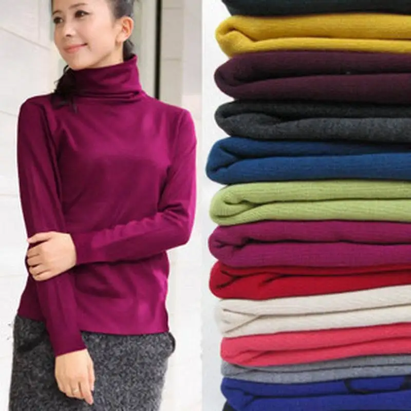 

Autumn Winter Women Knitted Turtleneck Sweater Jumper Casual Soft Fashion Slim Long Sleeve Femme Elasticity Pullovers Tops Y147