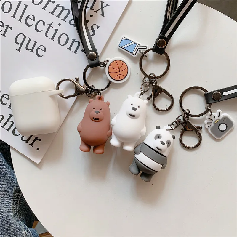 Милый мультяшный медведь декоративный силикон чехол для Apple Airpods чехол Аксессуары Защитный чехол Bluetooth наушники чехол Брелок