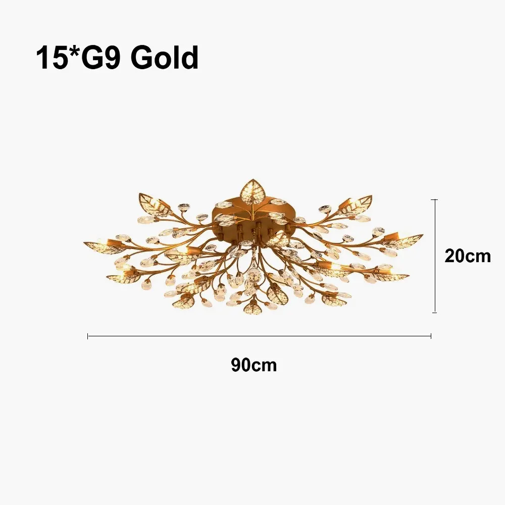 15 light gold Современный светодиодный потолочный светильник K9 с заподлицо для дома, золотой и черный цвета, люстра для гостиной, спальни, кухни - Цвет корпуса: 15 light gold