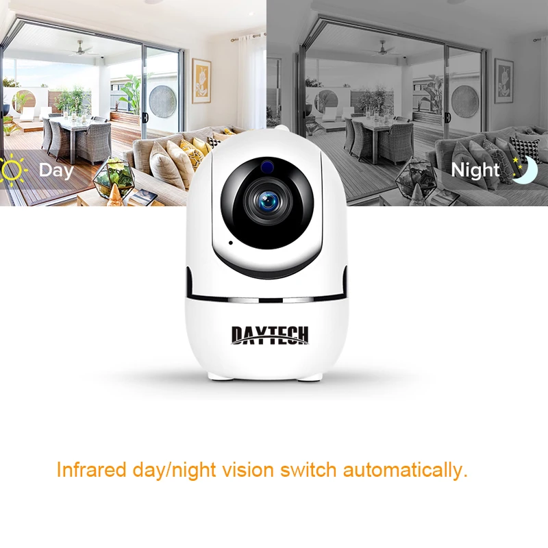 Беспроводная ip-камера безопасности DAYTECH, Мини WiFi камера с автоматическим отслеживанием движения 720 P/1080 P, облачный аудио монитор видеонаблюдения