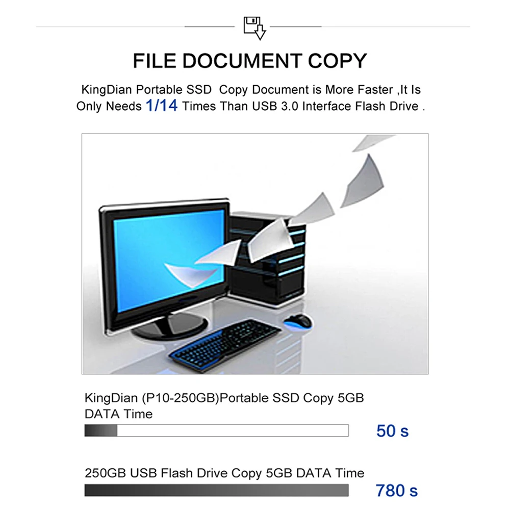 KingDian 250 ГБ 500 Гб внешний SSD типа C внешний портативный SSD жесткий диск Externo USB 3,1 Portatil Disco Duro Externo HD SSD