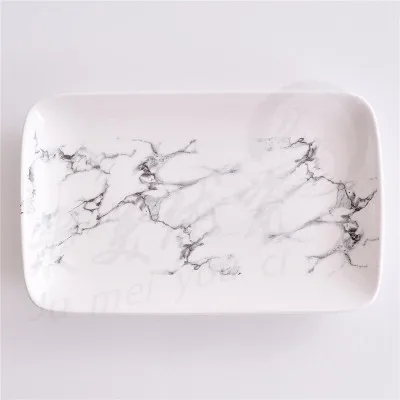 Vajillas ceramica platos de cer слюда Улучшенная текстура мраморная зернистая тарелка нордический камень тарелка домашний мраморный поднос