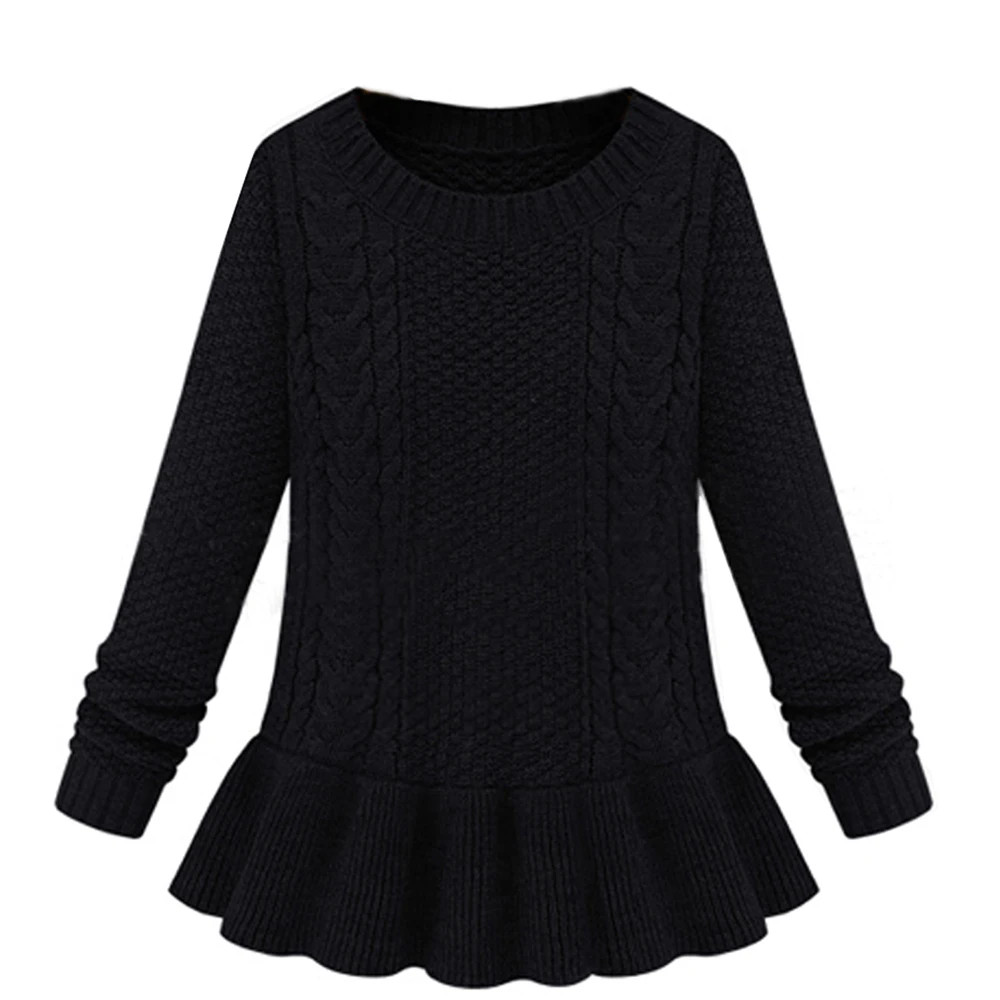 2019 Gaorui Spring New Woman Tops Autumn Female Sweater Coat Long Round Collar Loose Knit Women plus size | Женская одежда