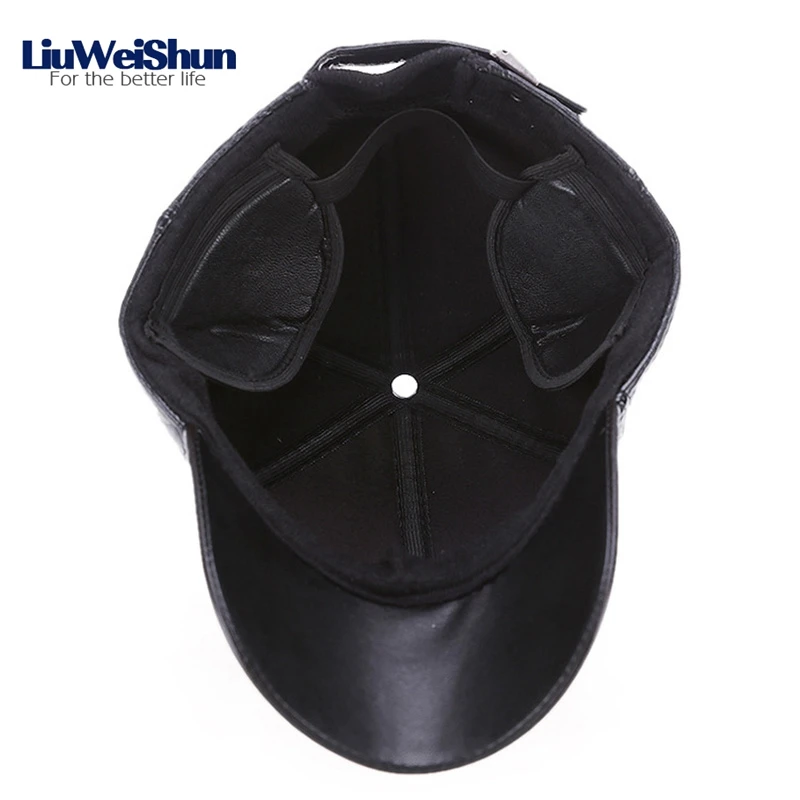 LIUWEISHUN зимние кожаные бейсболки для мужчин Snapback Dad Шапка с ушками Bone Gorras