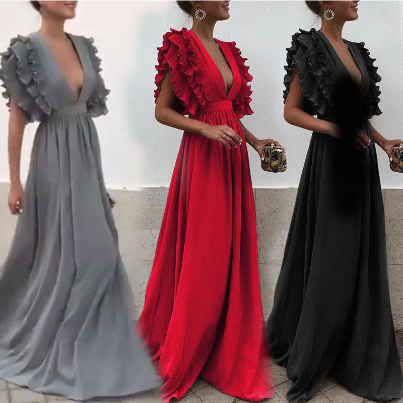MUXU красное платье с оборкой vestidos сексуальная длинное обтягивающее femme kleider