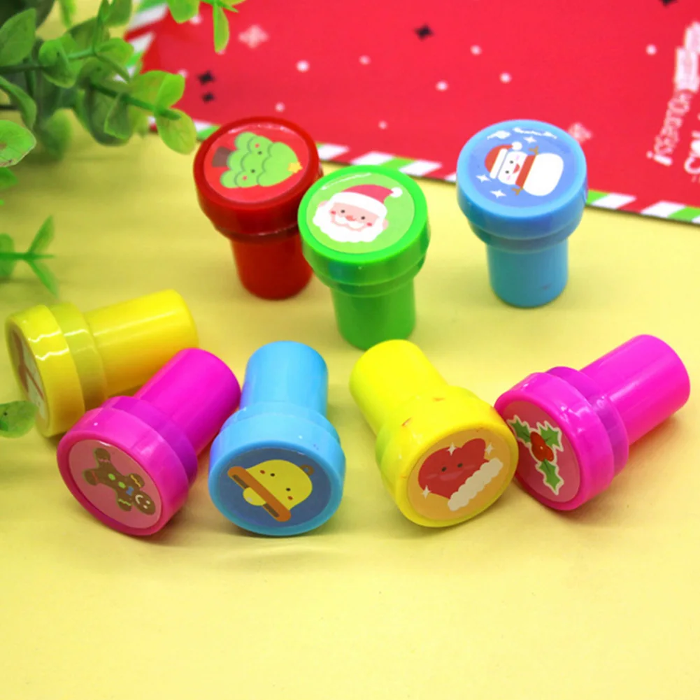 1 комплект (10 PcsNovelty Merry Ассорти штампы Пластик Рождество красочного штампа