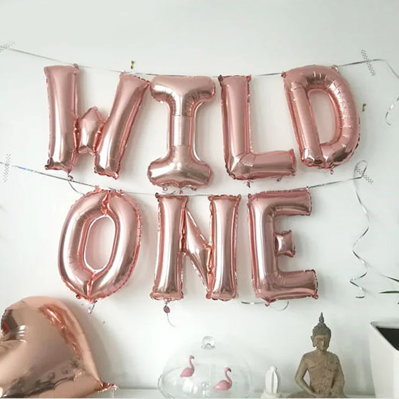 Детские 1st украшения ко дню рождения и надписью Wild One шары из фольги в виде букв Baby