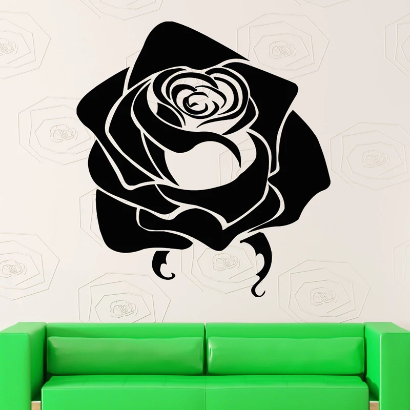 

Vinyl Wall Sticker Black Rose Flower Room DIY Home Decoration Living room Bedroom Wall Decals Art Murals JG2748