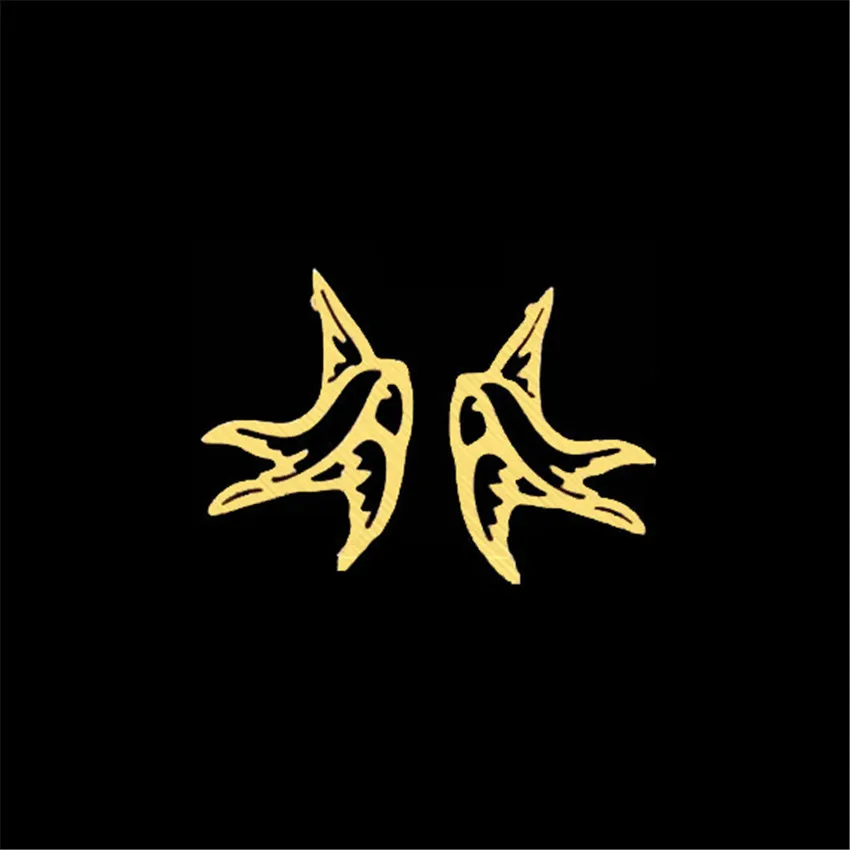 Полые серьги гвоздики в форме Ласточки оригами уникальные подарки для лучшего