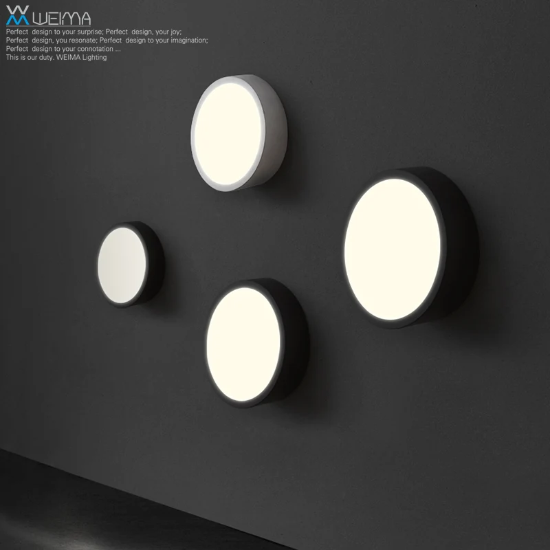 

personality LED living room bedroom modern minimalist art lamp wall lamp lighting balcony aisle lights round