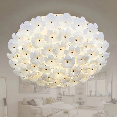 Modern Remote control Surface Mounted LED Ceiling light Flower Shape Rustic Glass Light fixture For Dining Room Foyer | Лампы и