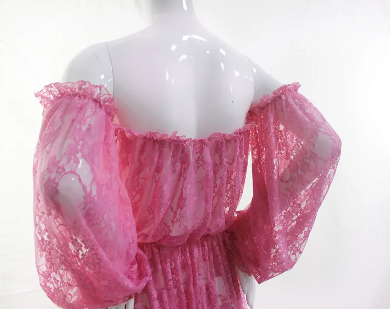 Sexy Maternity Dresses For Photo Shoot Lace Long Maternity Photography Props Pregnancy Dress Pregnant Women Maxi Gown Clothes