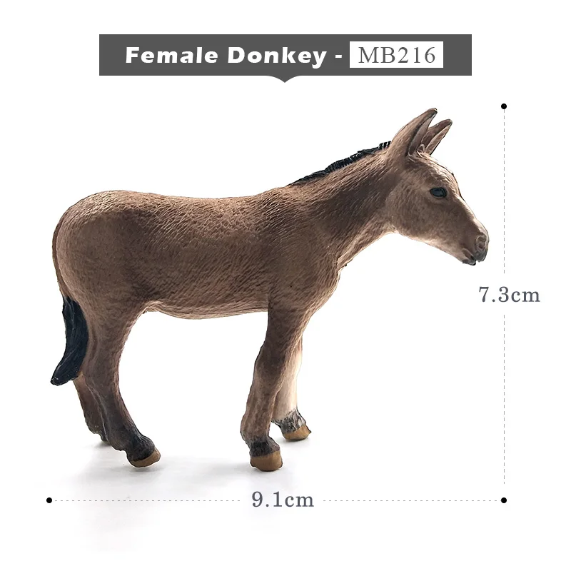 Female Donkey Белый крокодил панда шимпанзе wildebeest коала олень Лебедь Модель Животного Фигурка домашний декор Фея Украшения Сада аксессуары - Цвет: Female Donkey