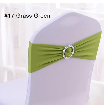 17 Grass Green 100 шт./лот, спандекс, лайкра, накидка для свадебного стула, лента для свадебной вечеринки, дня рождения, украшение стула, лента для свадебной вечеринки - Цвет: 17 Grass Green