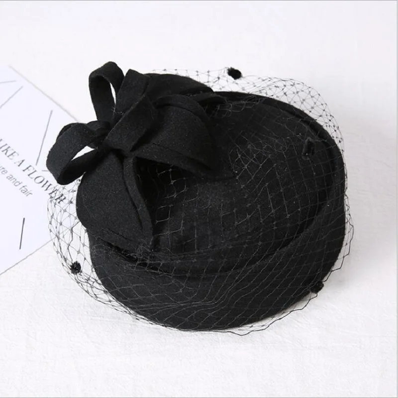 Женское платье Fedoras чародей Cambric Cocktail Hat Hairband Veiling головная Повязка Женская