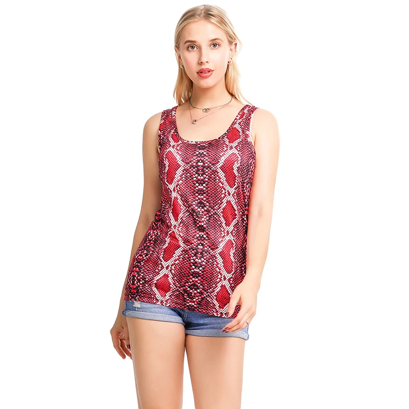 2019 летние Взрывные Модели загружены винно-красного цвета личности змеиный принт
