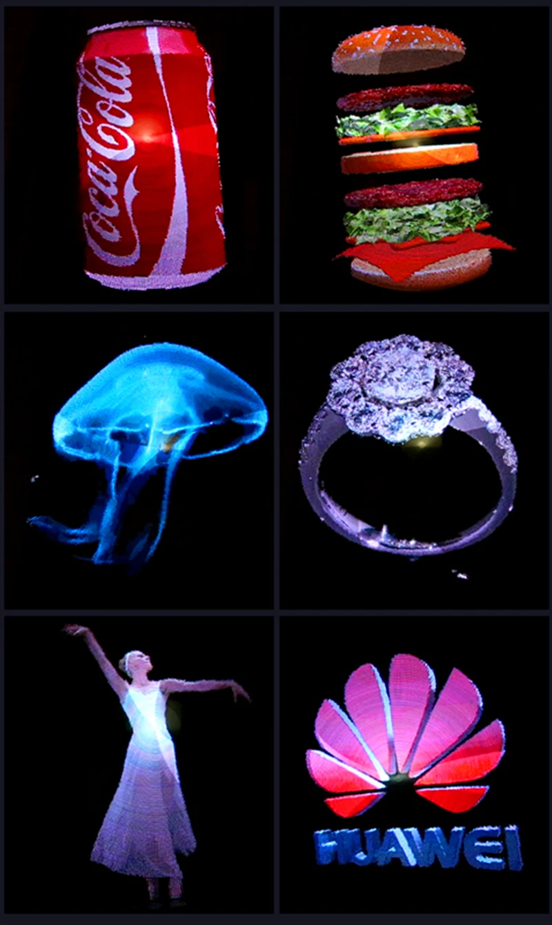 

Remote control 3D Hologram Projector Holographic Display Fan Unique Holiday Store Advertising Decoration Tool Advertising Light