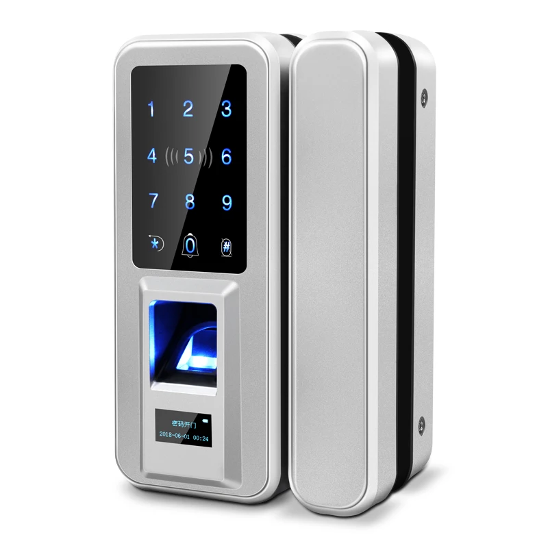 Smart Fingerprint Lock Glass Door Touch Keypad ID Card finger Control suitable all kinds of glass door | Безопасность и защита