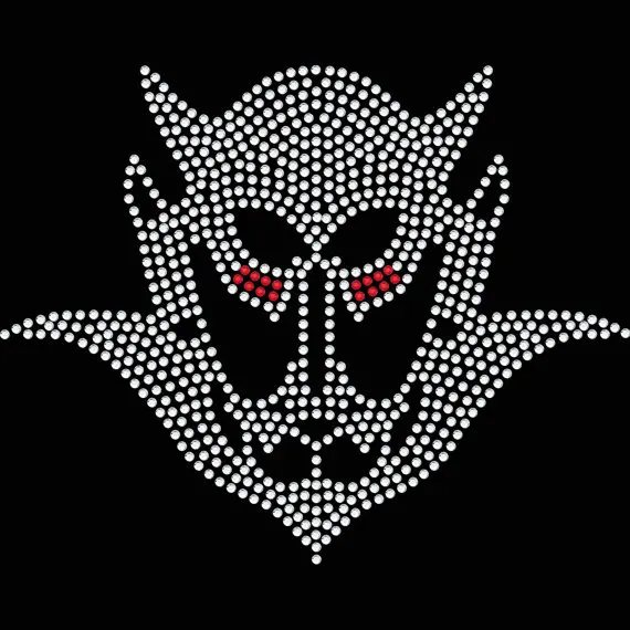 2 шт./лот The Devil стразы аппликация горячая фиксация Переводные мотивы термоклейкая