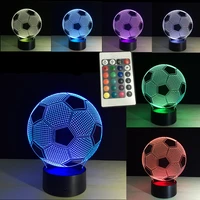 3d lighting fixture football led table night lamp remote control rgb 7 colors changing indoor night lights illusion lamp