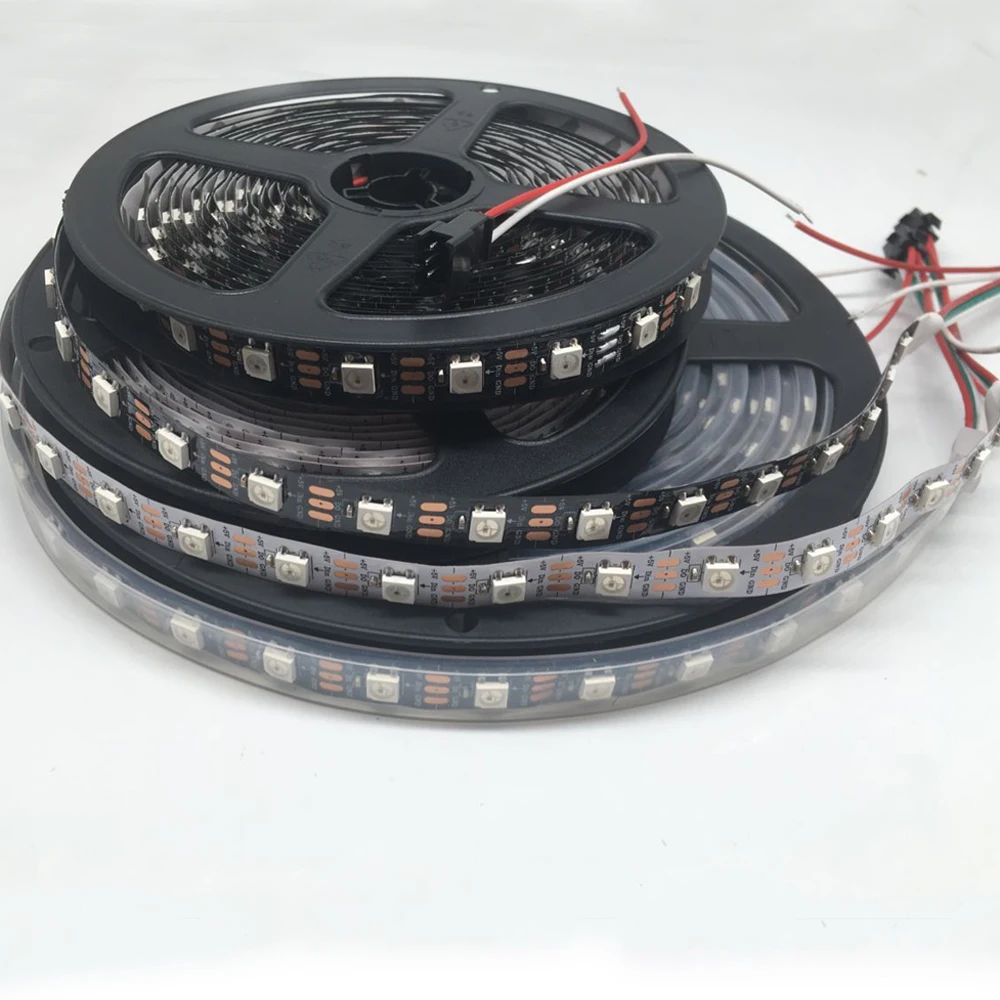 Светодиодная лента 5 м/1 М WS2812 2812B RGB 60leds IP20 IP67 водонепроницаемая цветная лампа |