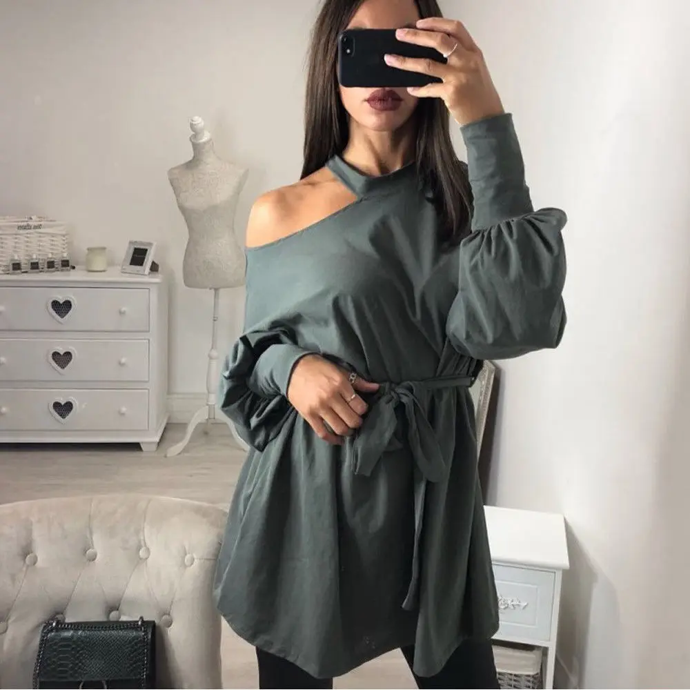 Женское платье туника с длинным рукавом Размеры S ~ XL|Женские платья| |
