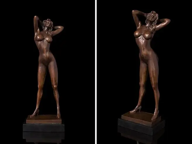 20 &quotArt Deco Скульптура сексуальный женский для девочек Женский бронзовая