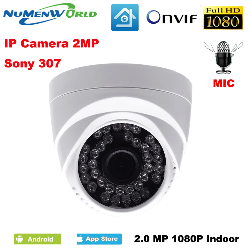 Лучшая 1080 МП IP камера P HD встроенная фотокамера видеонаблюдения Купольная