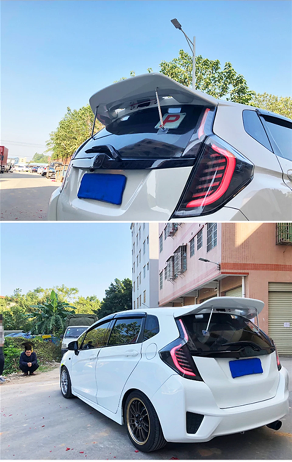 Спойлер из углеродного волокна для Honda JAZZ Fit, спойлер на крыше, крыло JDM Gk5-2019Year, углеродное волокно, спортивный автомобиль, переоборудование, аксессуары