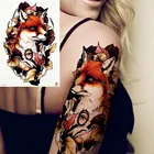 Татуировки женские на тело-руку, временные татуировки на ноги, листья лисы, бумажные Переводные татуировки на шею, тело для девочек, на руку, товары для творчества