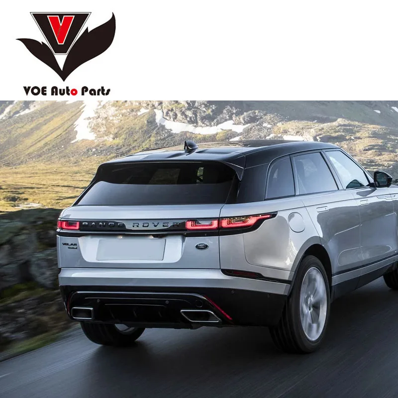 Серебристый/черный диффузор из АБС пластика Velar задний спойлер губа в комплекте