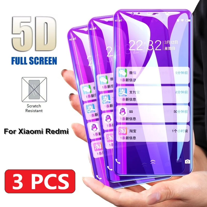3 шт. полное покрытие стекло для XIAOMI Redmi 7 7A 6 6A K20 Pro глобальная версия 5 plus 5A 5D