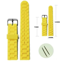 20mm beautiful bee yellow color silicone jelly rubber unisex ladies men watch band straps wb1060x20jb