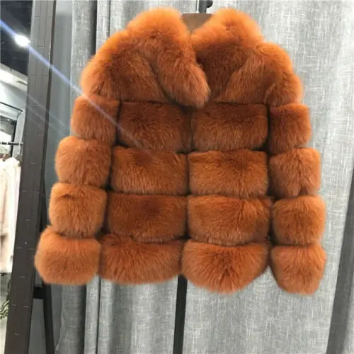 Caramel Новое поступление для женщин зимние натуральным лисьим пальто с мехом горячая Распродажа Большой Мех животных длинным рукавом - Цвет: Caramel