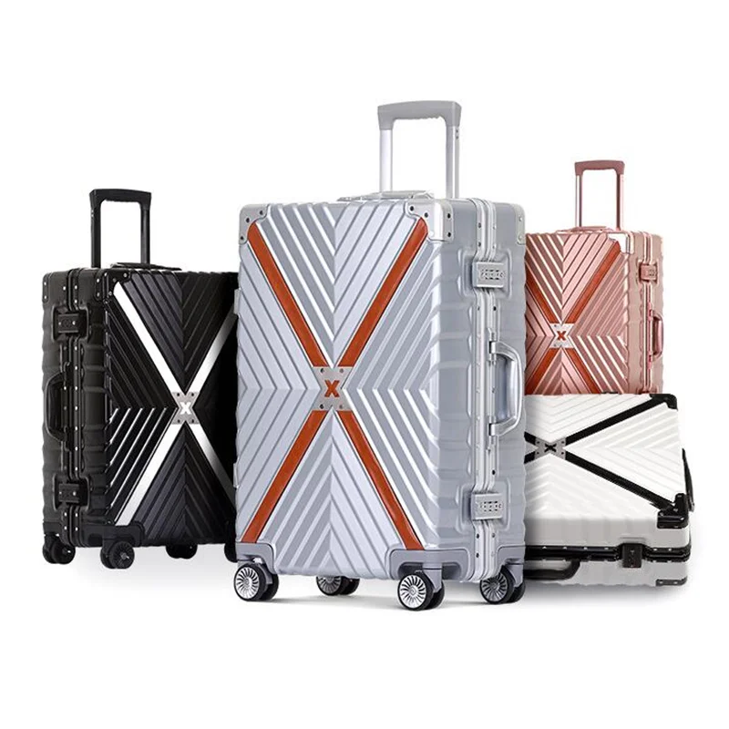 Чемодан с алюминиевой рамой сумка на колесиках чехол вертушка переноска жесткая