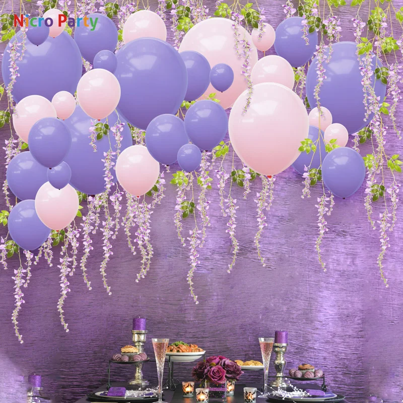 Nicro 82 шт./компл. фиолетовые розовые воздушные шары Искусственный Wisteria набор для