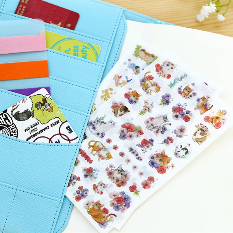 6 шт./лот с изображением котов и цветов футболка декором в виде садовых птиц